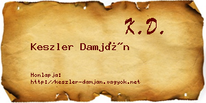 Keszler Damján névjegykártya